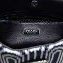 Prada Black/White Cleo Jacquard Knit and Leather Bag