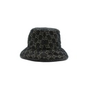 Gucci Hat GG Black Denim Size Large 576371