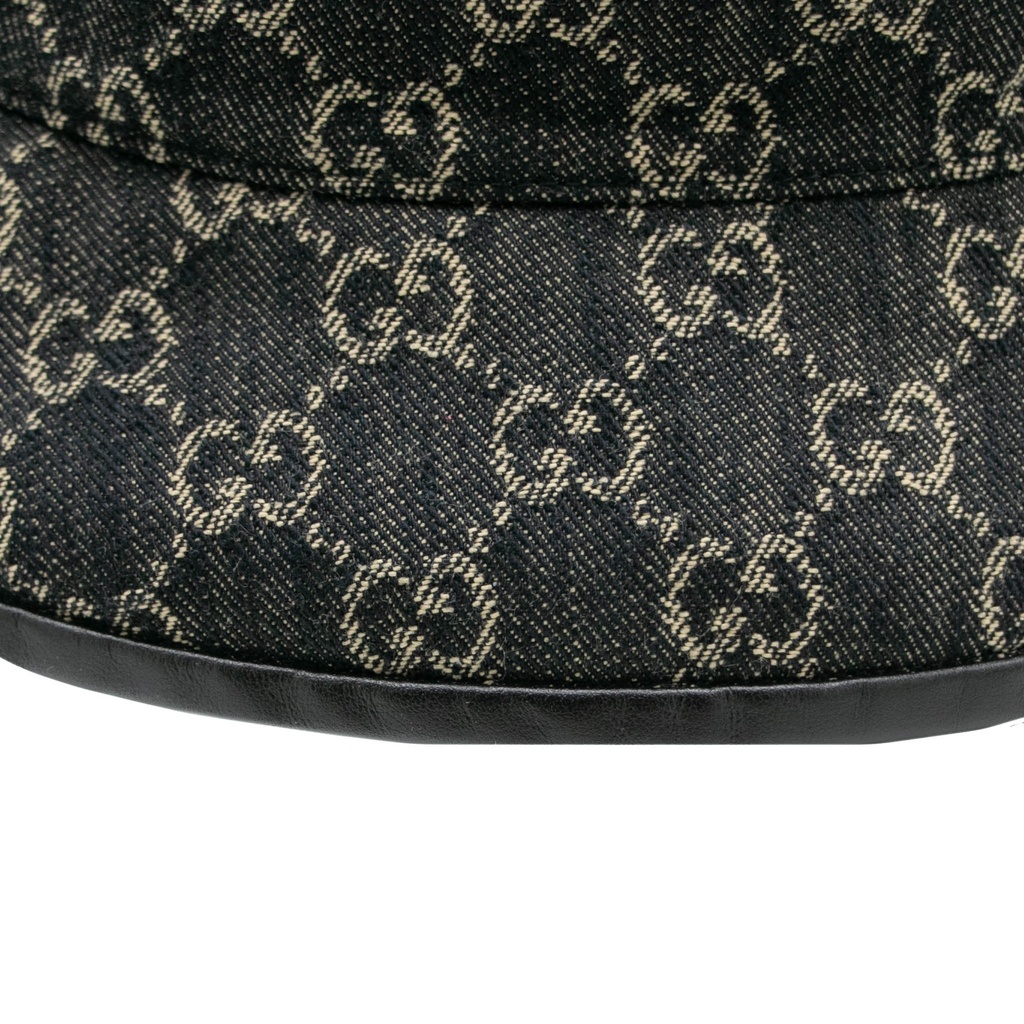 Gucci Hat GG Black Denim Size Large 576371