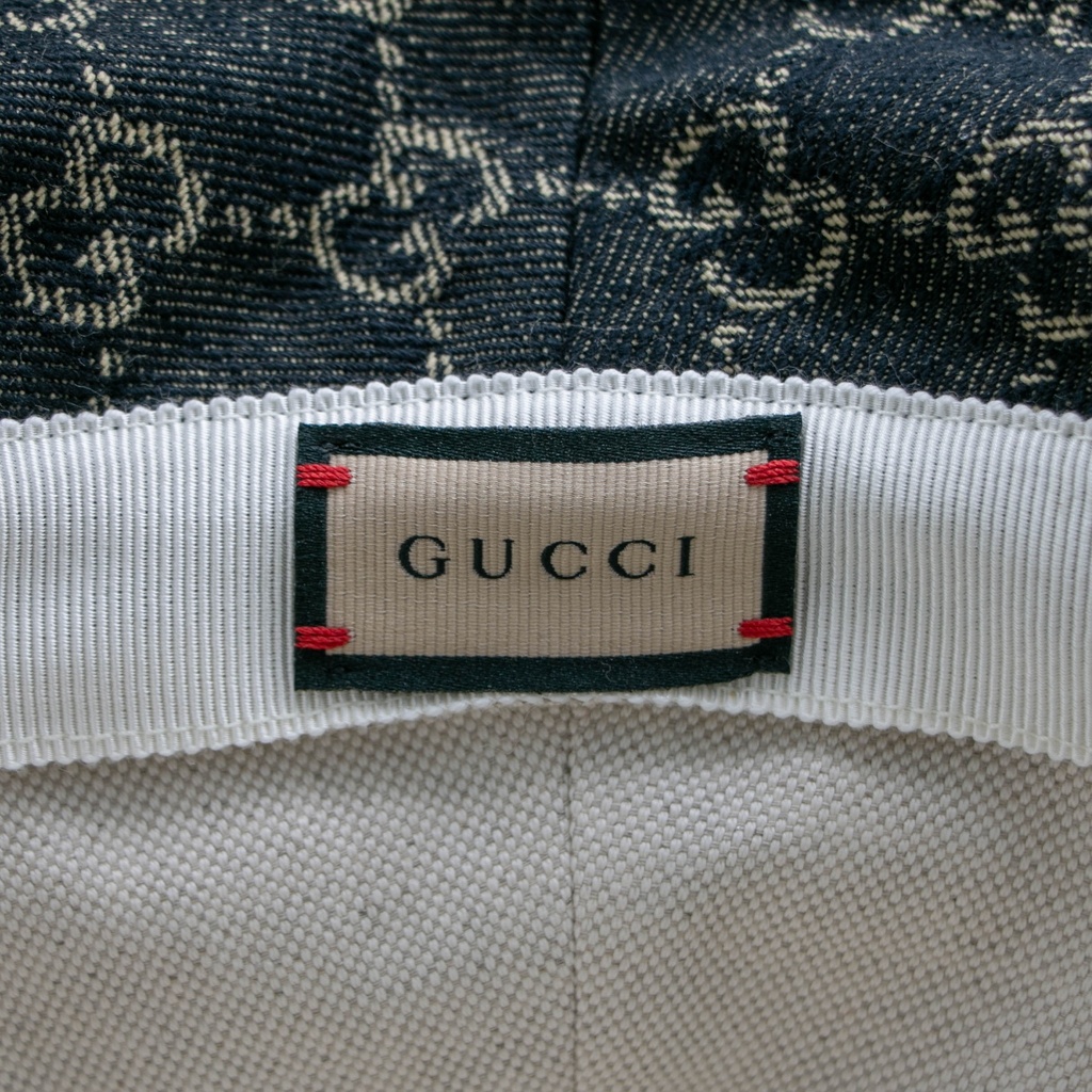 Gucci Hat GG Black Denim Size Large 576371