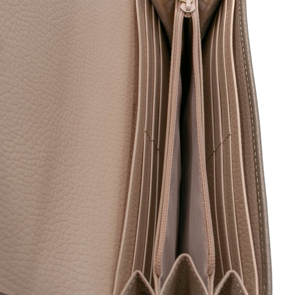 Gucci GG Marmont Leather Continental Wallet Beige and Pink 456116