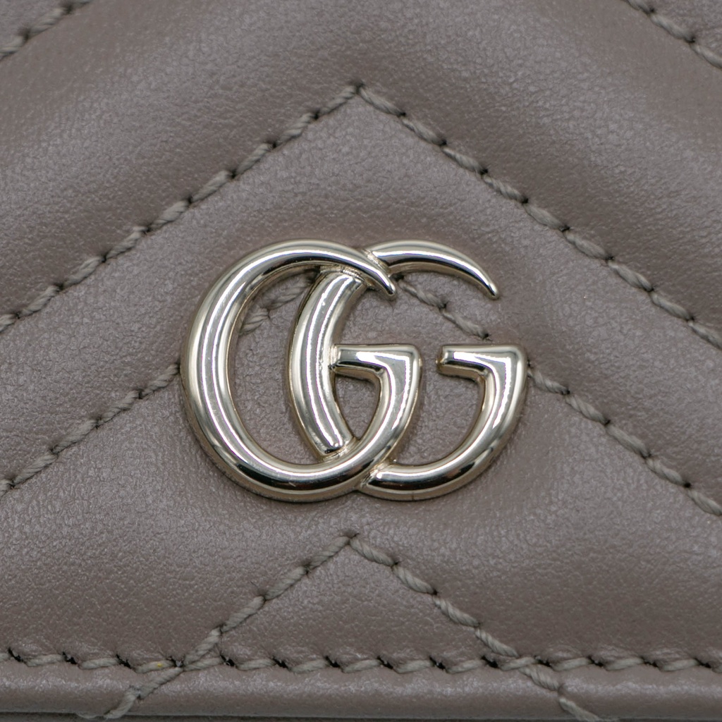 Gucci GG Marmont Card Case Wallet Beige 466492