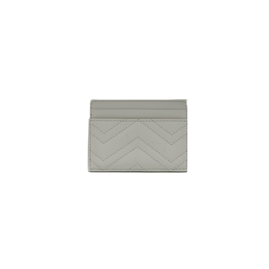 Gucci GG Matelasse Chevron Marmont Card Case White 443127