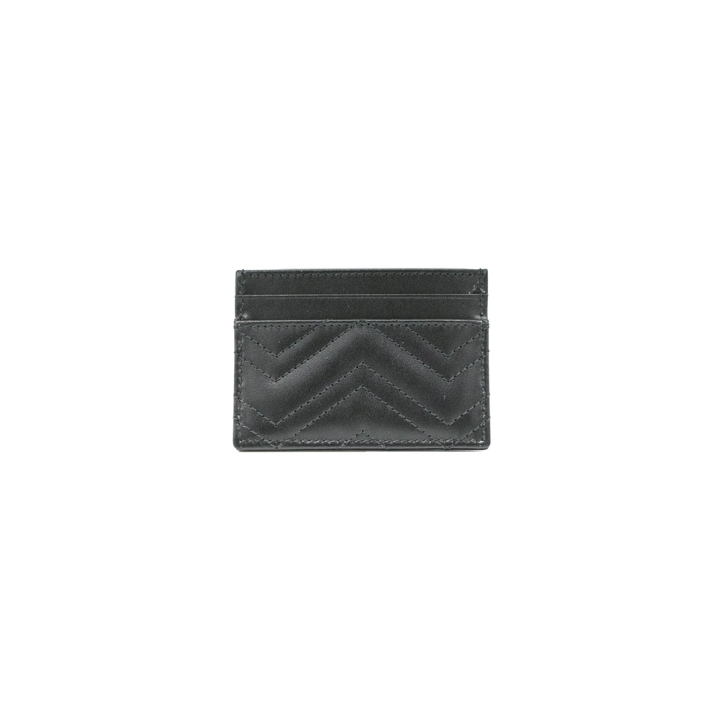 Gucci GG Matelasse Chevron Marmont Card Case Black 443127