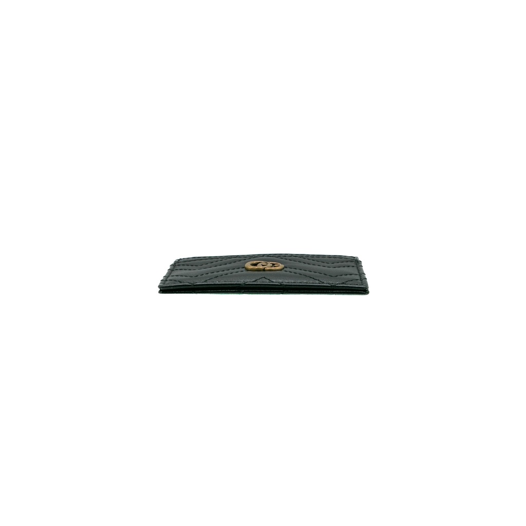 Gucci GG Matelasse Chevron Marmont Card Case Black 443127