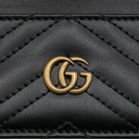 Gucci GG Matelasse Chevron Marmont Card Case Black 443127
