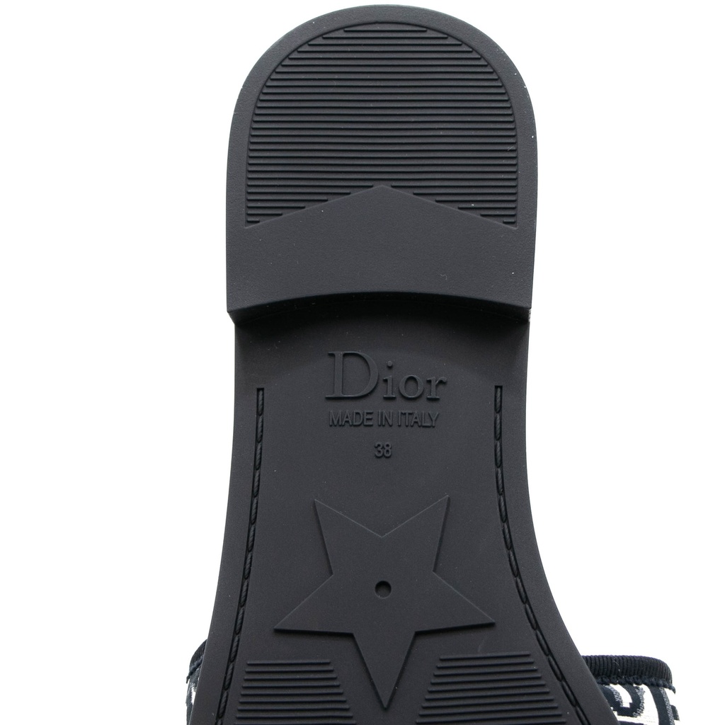 Christian Dio(r)evolution Slide Shiny Technical Fabric with Deep Blue Dior Oblique Print In Size 38
