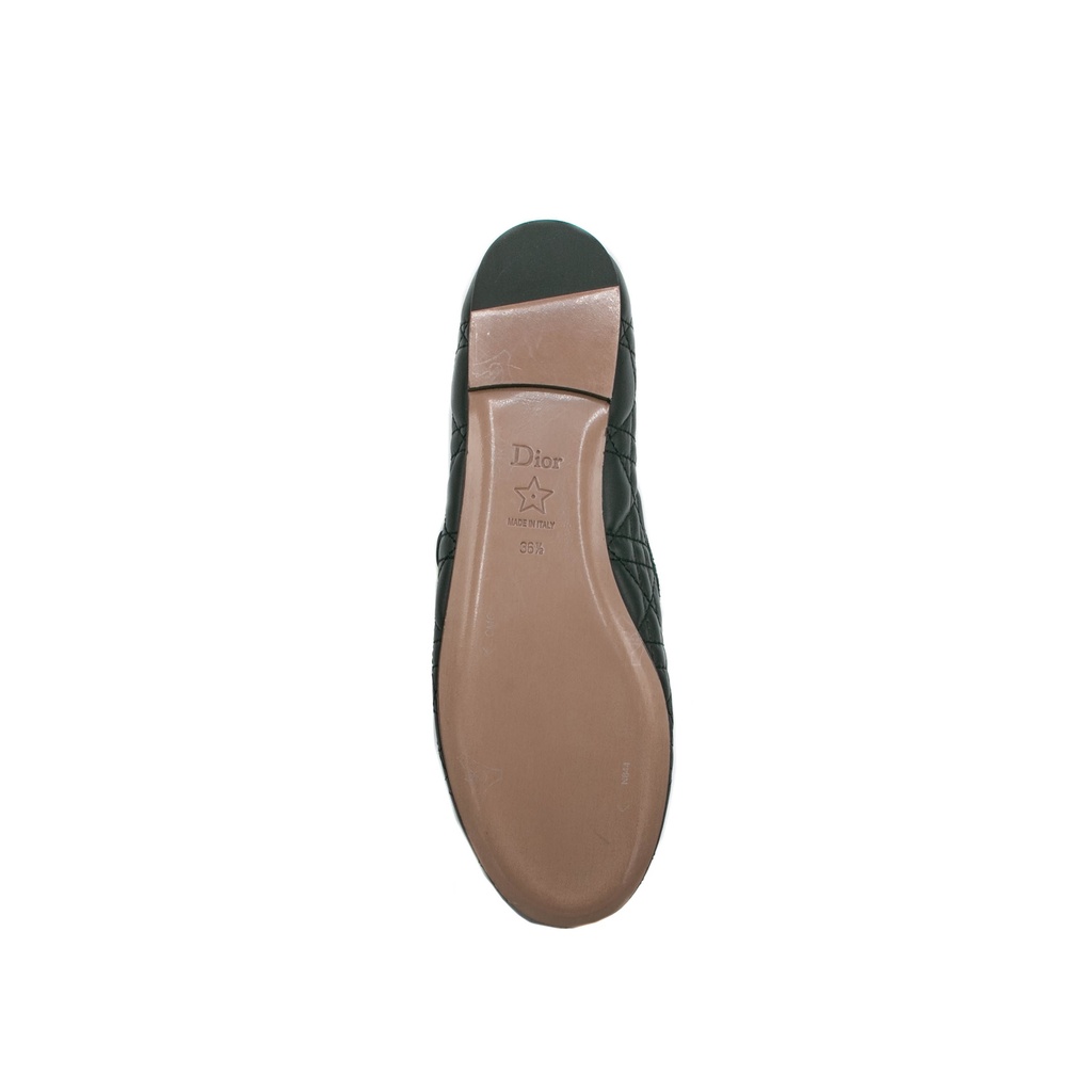 Christian Dior Ballet Black Quilted Cannage Calfskin In Size 36 1/2