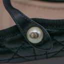 Christian Dior Ballet Black Quilted Cannage Calfskin In Size 36 1/2