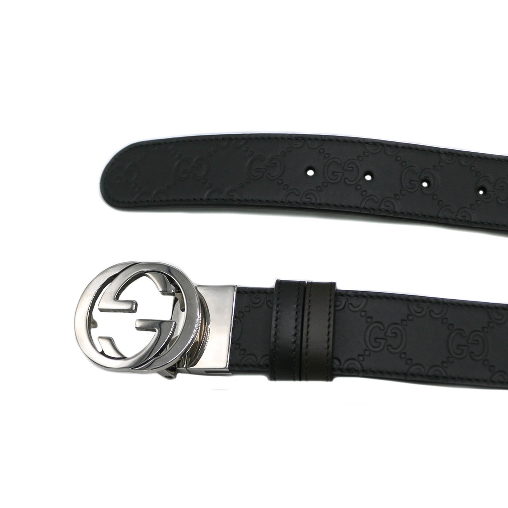 Gucci Reversible Signature Belt Black and Brown 473030 In Size 95 38