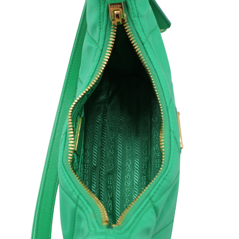 Prada Re-Edition 1995 Padded Green Shoulder Bag