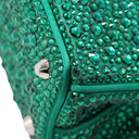 Prada Galleria Satin Mini Bag with Crystals Green
