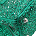 Prada Galleria Satin Mini Bag with Crystals Green
