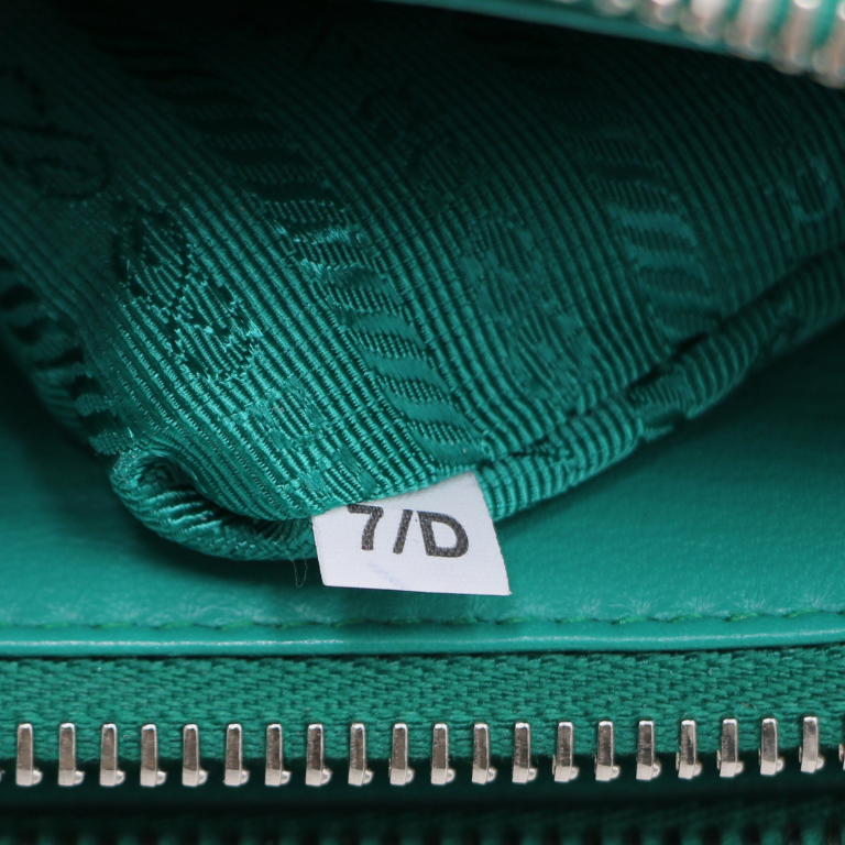 Prada Galleria Satin Mini Bag with Crystals Green