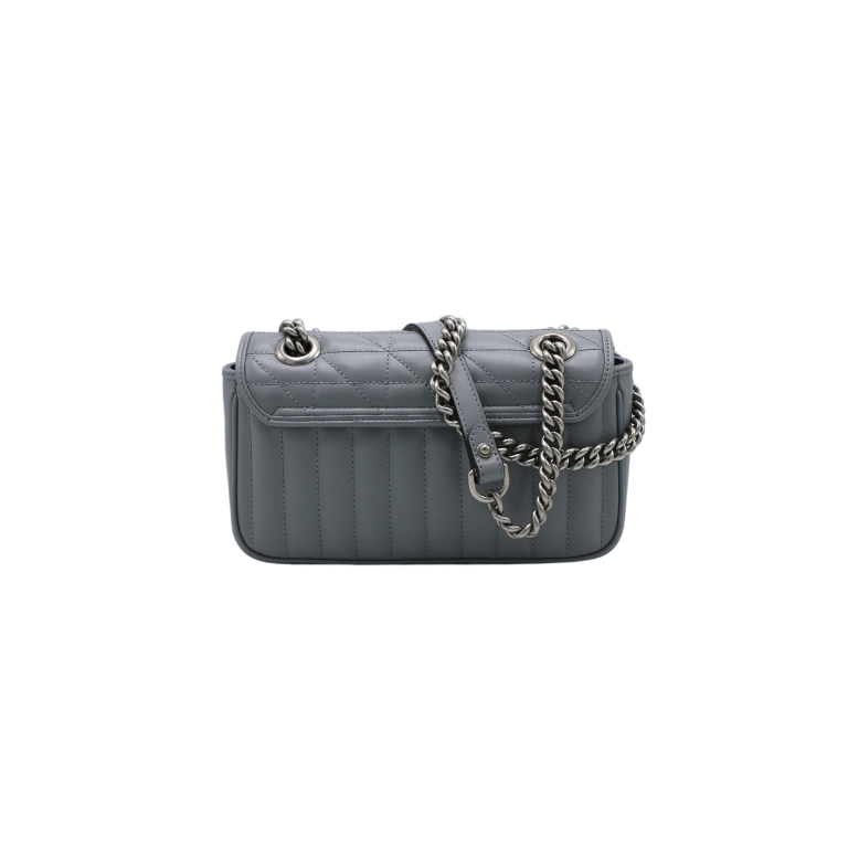 Gucci GG Marmont Matelasse Small Grey Bag 446744