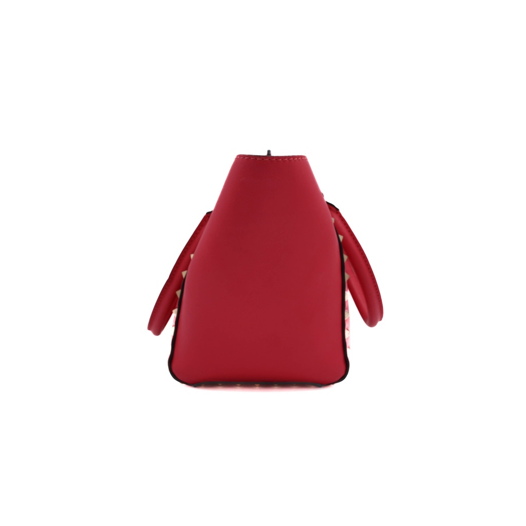 Valentino Vitello Small Rockstud Top Handle Pink Bag