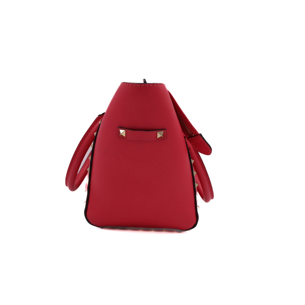 Valentino Vitello Small Rockstud Top Handle Pink Bag