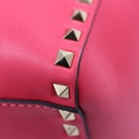 Valentino Vitello Small Rockstud Top Handle Pink Bag
