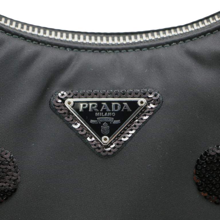 Prada Re-Edition 2005 Tessuto Shoulder Bag Sequin Polka Dots