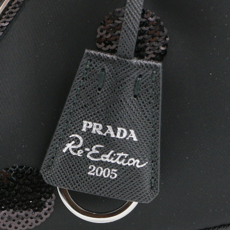 Prada Re-Edition 2005 Tessuto Shoulder Bag Sequin Polka Dots
