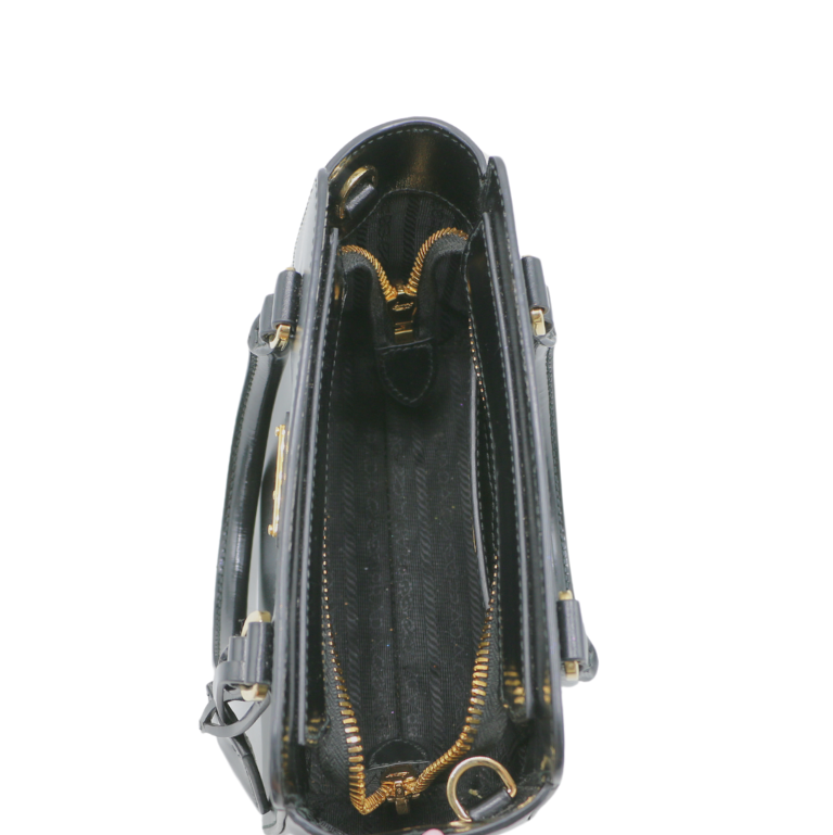 Prada Saffiano Lux Black Mini Handle Bag