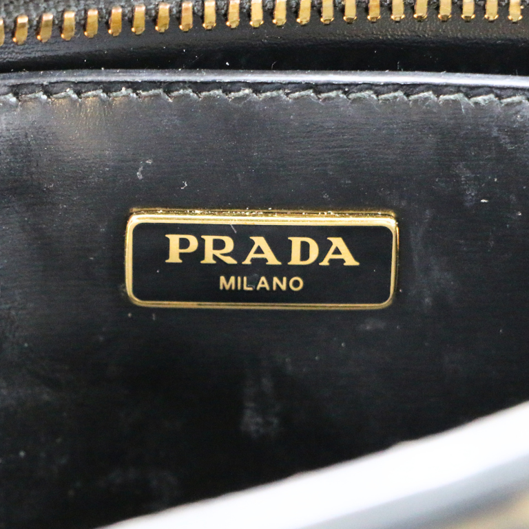 Prada Saffiano Lux Black Mini Handle Bag