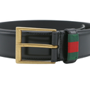 Gucci Leather Belt With Web 495125 95 38