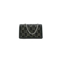 Gucci Jacquard Black Denim GG Monogram Super Mini Dionysus Shoulder Bag Black Ivory