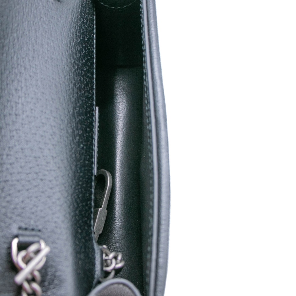 Gucci Jacquard Black Denim GG Monogram Super Mini Dionysus Shoulder Bag Black Ivory