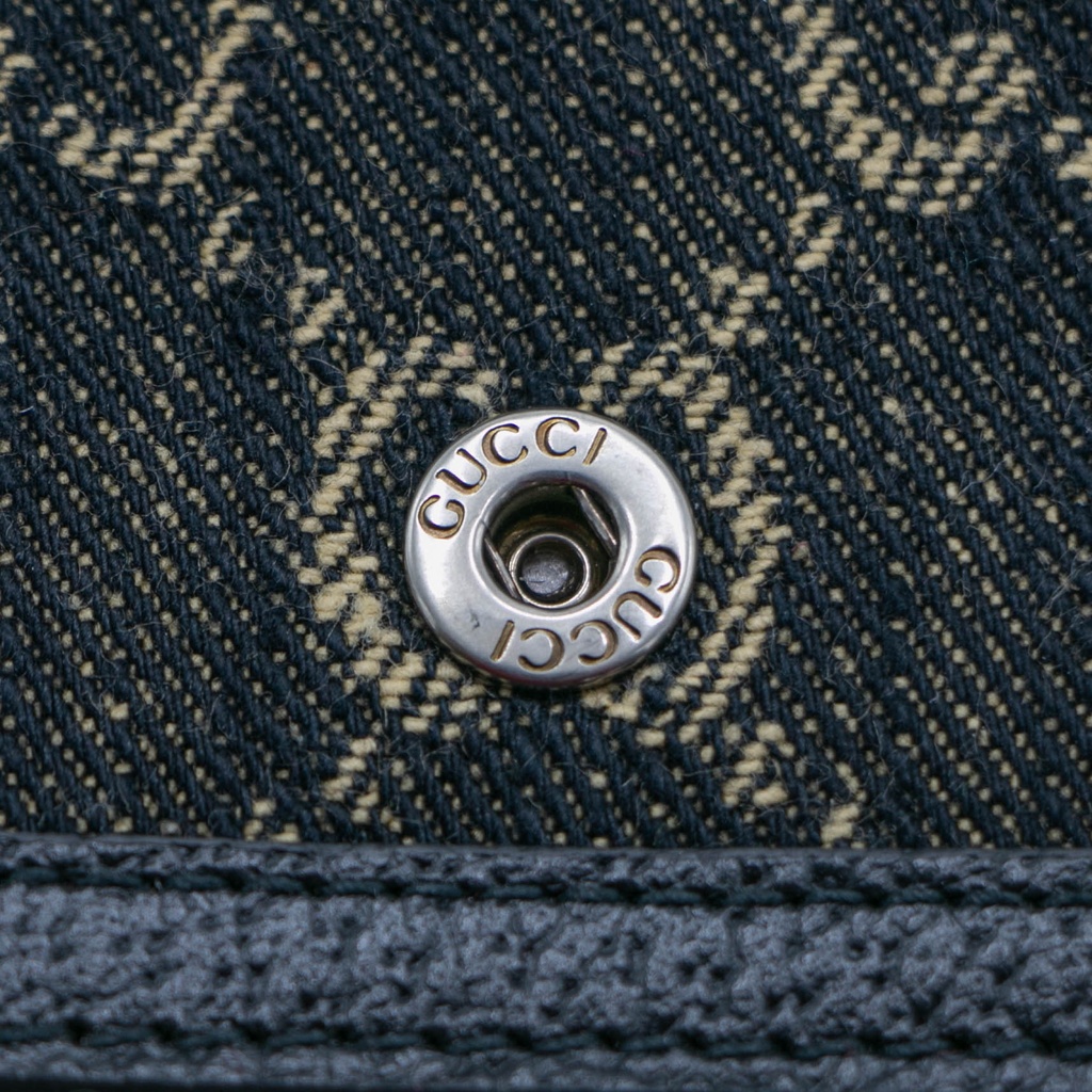 Gucci Jacquard Black Denim GG Monogram Super Mini Dionysus Shoulder Bag Black Ivory