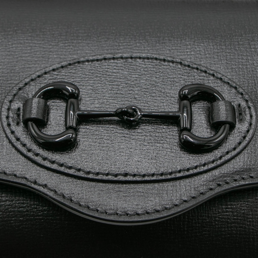 Gucci Horsebit 1955 Mini Leather Crossbody Bag Black 724713