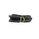 Christian Dior Grained Calfskin Saddle Bag Black