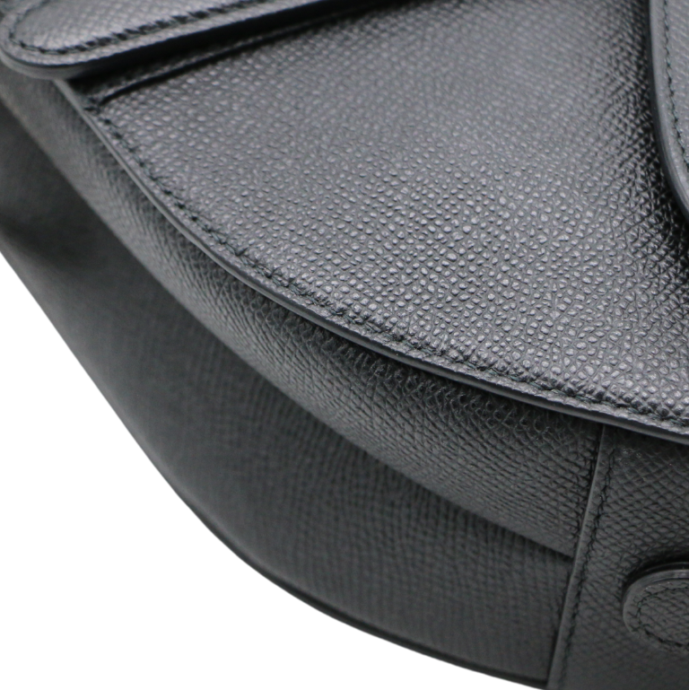 Christian Dior Grained Calfskin Saddle Bag Black