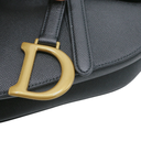 Christian Dior Grained Calfskin Saddle Bag Black