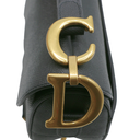Christian Dior Grained Calfskin Saddle Bag Black