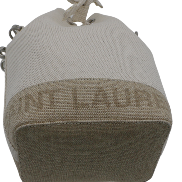 Saint Laurent Canvas Rive Gauche Mini Bucket Bag