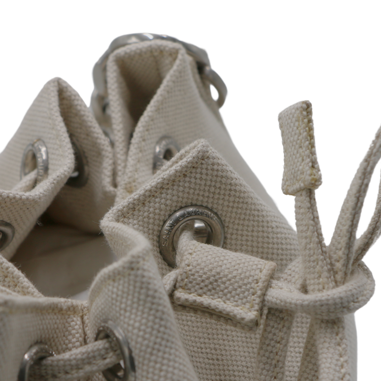 Saint Laurent Canvas Rive Gauche Mini Bucket Bag
