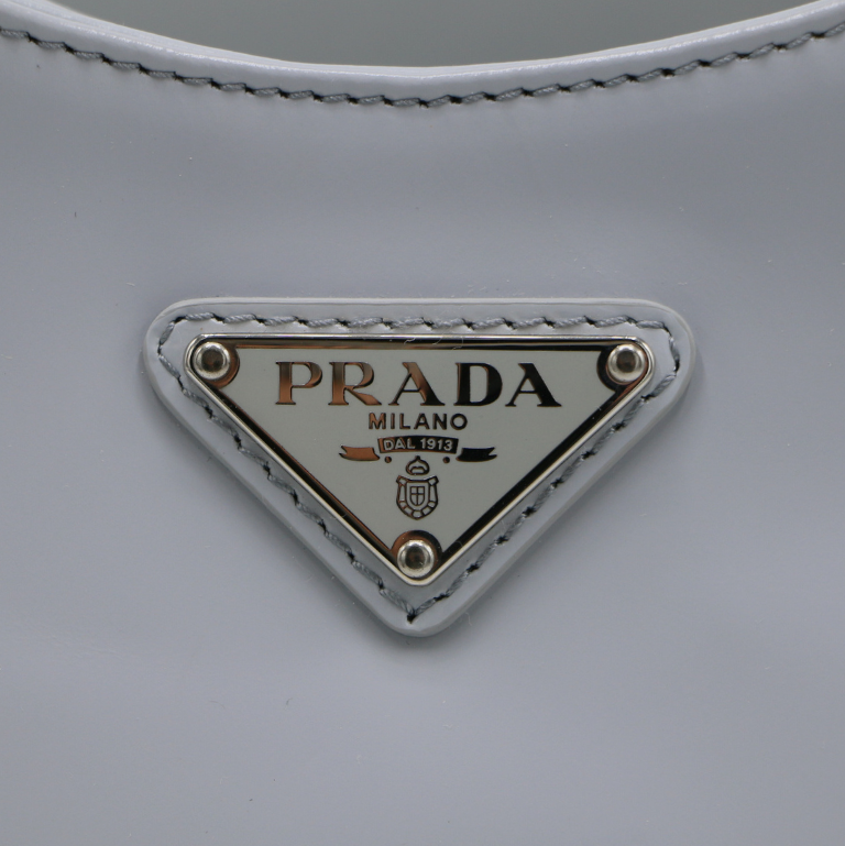 Prada Cleo Brushed Leather Shoulder Bag White