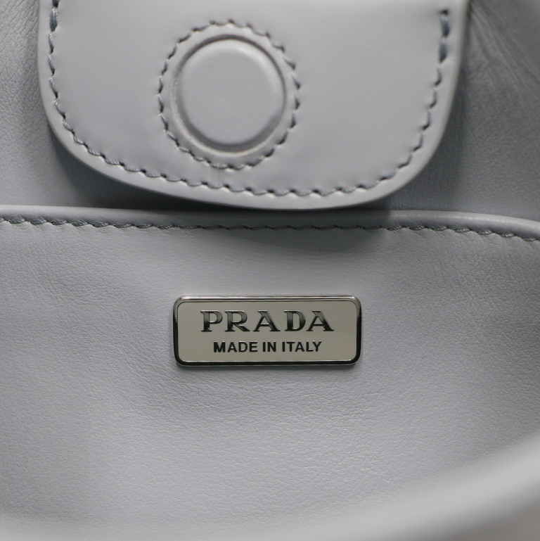 Prada Cleo Brushed Leather Shoulder Bag White
