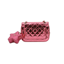 Chanel Mirror Calfskin Metallic Lambskin Hollywood Boulevard Mini Flap Pink