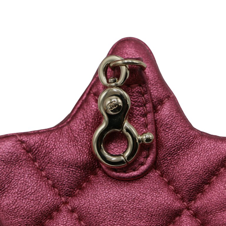 Chanel Mirror Calfskin Metallic Lambskin Hollywood Boulevard Mini Flap Pink