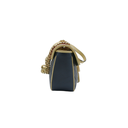 Gucci GG Marmont Small Shoulder Bag Matelassé Blue and Red 443497