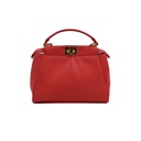 Fendi Nappa Stacked Bar Mini Peekaboo Iconic Satchel Lampone