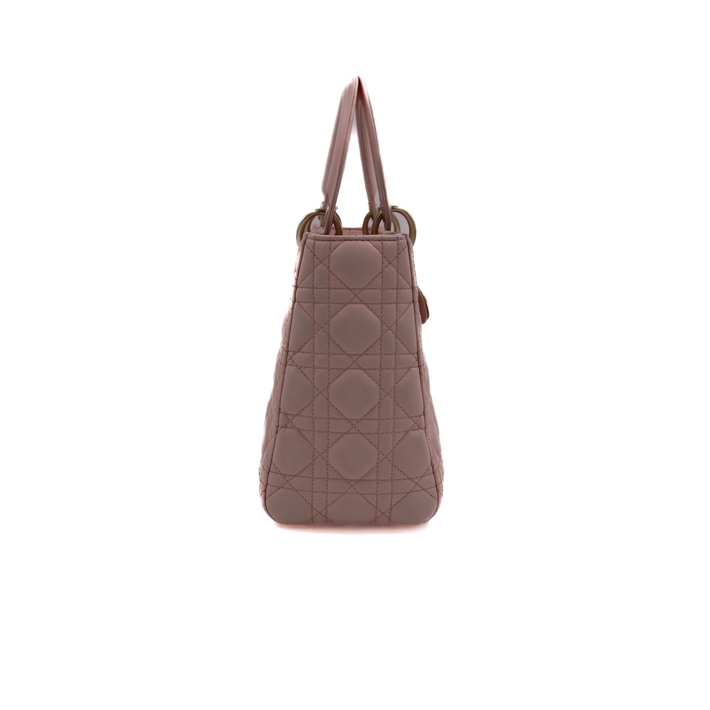 Christian Dior Lambskin Cannage Medium Lady Dior Lotus