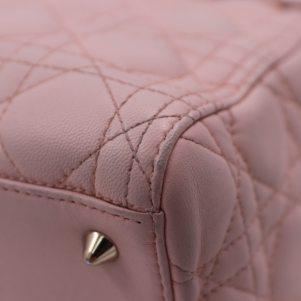 Christian Dior Lambskin Cannage Medium Lady Dior Lotus