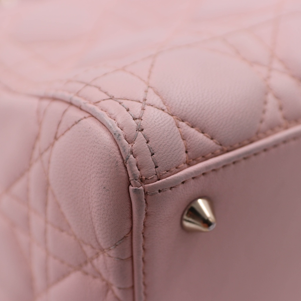 Christian Dior Lambskin Cannage Medium Lady Dior Lotus