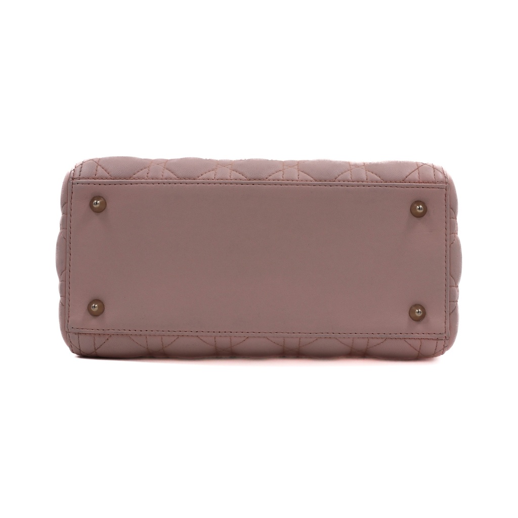 Christian Dior Lambskin Cannage Medium Lady Dior Lotus