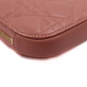 Christian Dior Lady Dior Cannage Phone Holder Leather Chain Shoulder Bag Pink