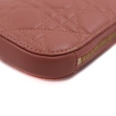 Christian Dior Lady Dior Cannage Phone Holder Leather Chain Shoulder Bag Pink