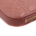 Christian Dior Lady Dior Cannage Phone Holder Leather Chain Shoulder Bag Pink